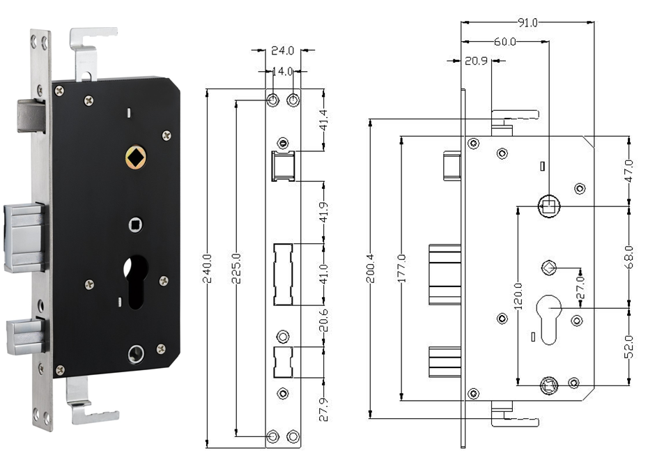 anti thief lock mortise