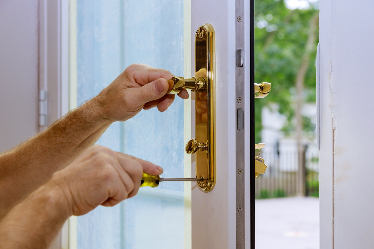 wood door lock systems security protection for apartment.