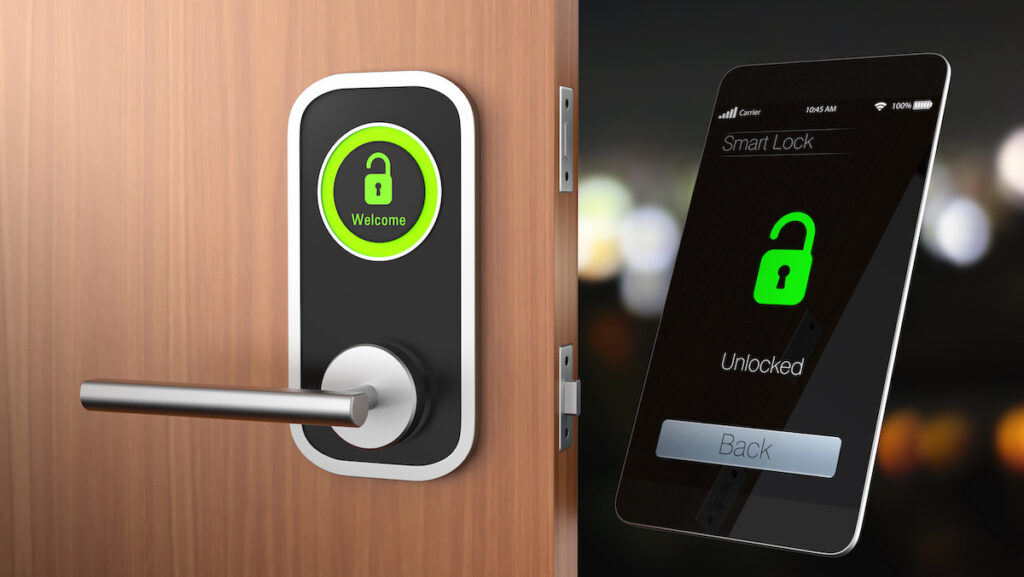 smart lock concept with clipping path